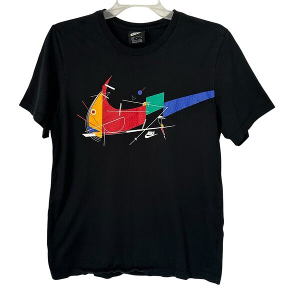 2/$30 Nike Game Changer Shirt Black "Lego" Textured Swoosh Logo Men's Size L - Picture 4 of 10